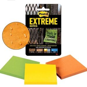 Post-it Extreme Notes - 3 Pads, 45 Sheets Each, Green, Yellow, Orange